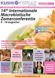 14de Internationale Macrobiotische Zomerconferentie - The Kushi ...