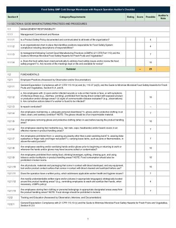 Cold Storage with Repack and HACCP - SCS Global Services