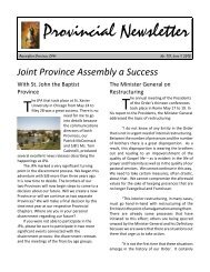 Provincial Newsletter - Holy Name Province