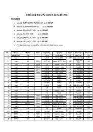 Choosing the LPG system components .