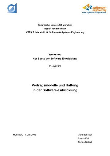 Tagungsband zum HSE-06 (PDF, ca. 1.3 MB) - Software and ...