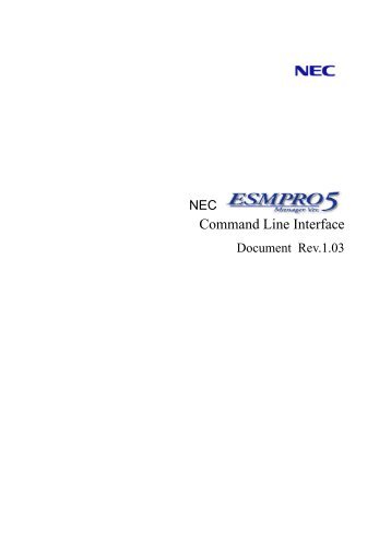 NEC ESMPO Manager Command Line Interface