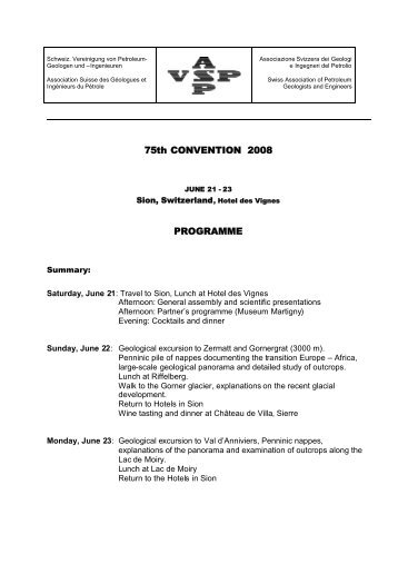 75th CONVENTION 2008 PROGRAMME