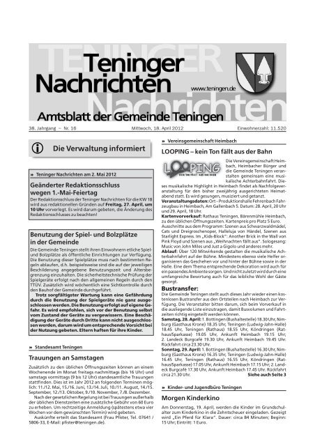 i Die Verwaltung informiert - Gemeinde Teningen