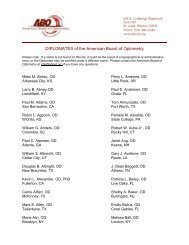 DIPLOMATES of the American Board of Optometry - CECity