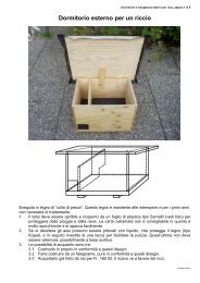 Dormitorio e mangiatoia per ricci