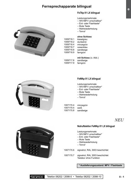 Wandtelefon mit Notruffunktion