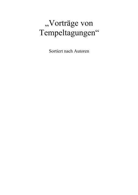 Von Buch 1 bis Buch 10 - Der Tempel der Menschheit