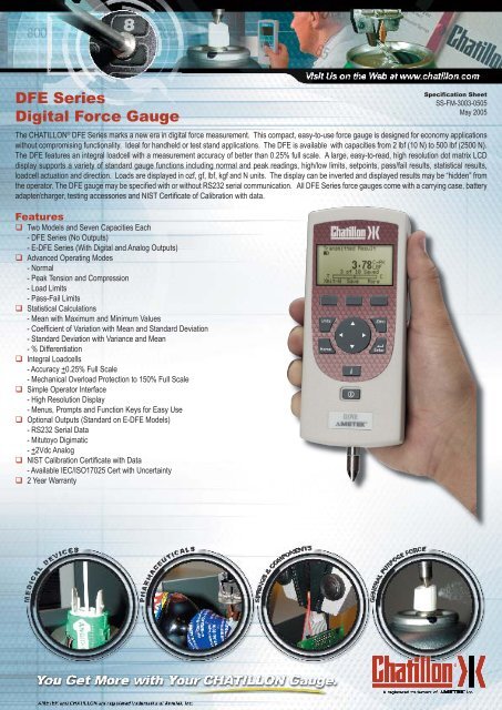 DFE Series Digital Force Gauge - Ross Brown Sales