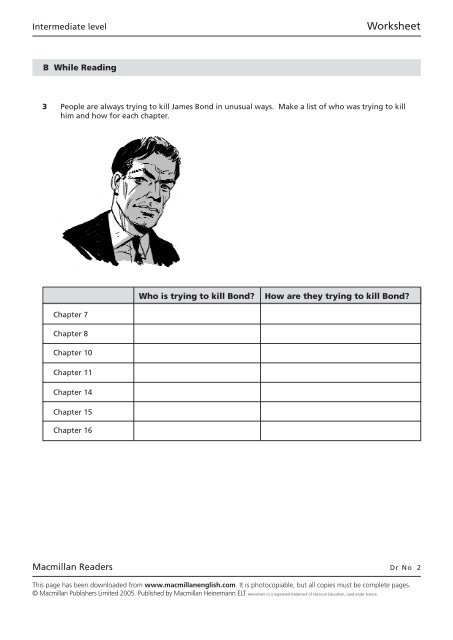 DR No Worksheet - Macmillan Readers