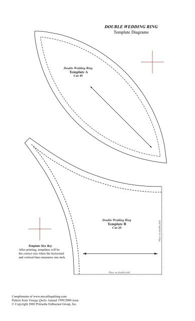 DOUBLE WEDDING RING Template Diagrams - McCalls Quilting