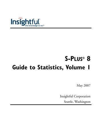 S-Plus 8 "Guide Statistics"