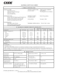 Exide Absolyte IIP Champion Element MSDS - Battery Web