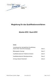 Wegleitung fÃ¼r das Qualifikationsverfahren KÃ¶chin EFZ / Koch EFZ