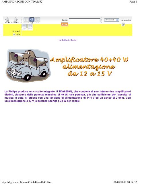AMPLIFICATORE CON TDA1552