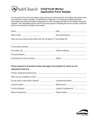 Child Ã¢Â€Â“ Youth Worker Application Form (Sample) - Ministry Advantage