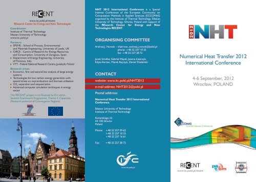Numerical Heat Transfer 2012 International Conference