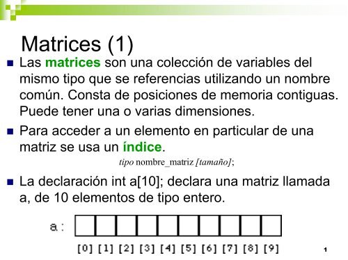 matrices, estructuras