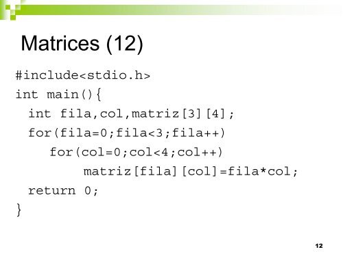 matrices, estructuras