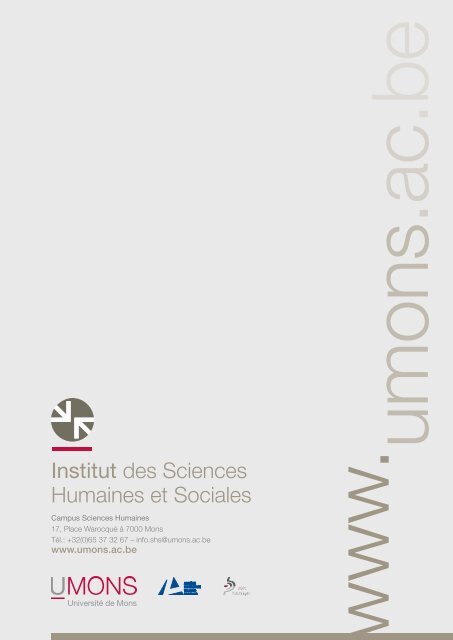 Institut des Sciences Humaines et Sociales - Université de Mons