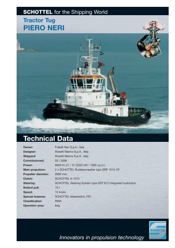 Tractor Tug PIERO NERI Technical Data - Schottel GmbH