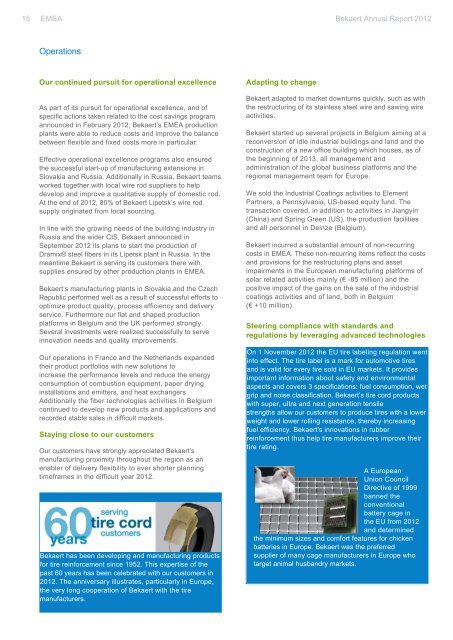 Annual Report 2012 Full version PDF Download - Bekaert