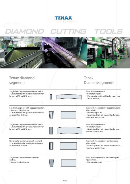 Diamond Cutting Tools - Tenax Diamantati