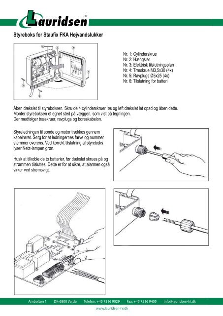 Montagevejledning - Lauridsen Handel og Import A/S