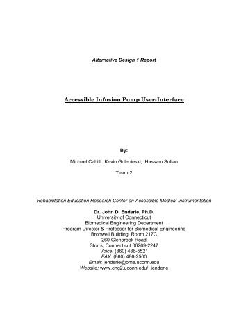 Alternative Design 1 Report - Biomedical Engineering - University of ...