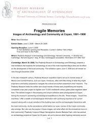 Fragile Memories - Peabody Museum - Harvard University
