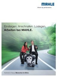 Einsteigen. Anschnallen. Loslegen. Arbeiten bei MAHLE.