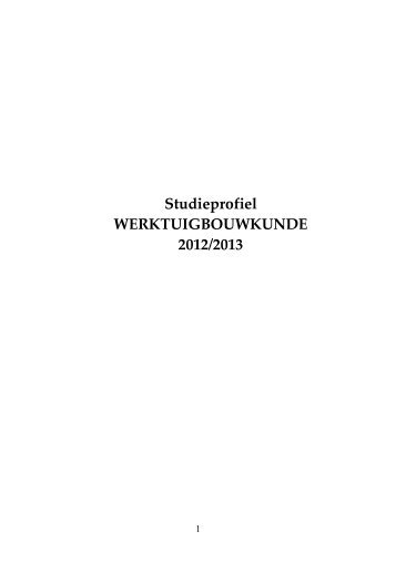 Studieprofiel WERKTUIGBOUWKUNDE 2012/2013 - Anton de Kom ...