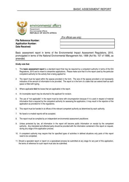 Draft Basic Assessment Report.pdf - Zitholele.co.za