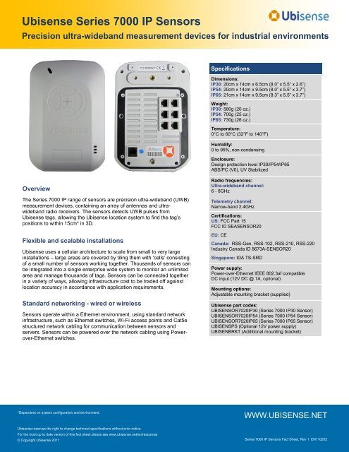 Ubisense Series 7000 IP Sensors
