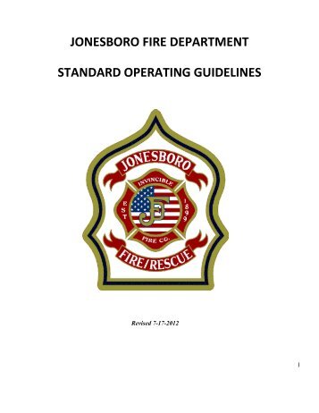 jonesboro fire department standard operating ... - City of Jonesboro