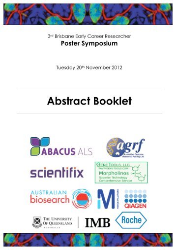 ECR Poster Symposium Abstract Booklet - Institute for Molecular ...