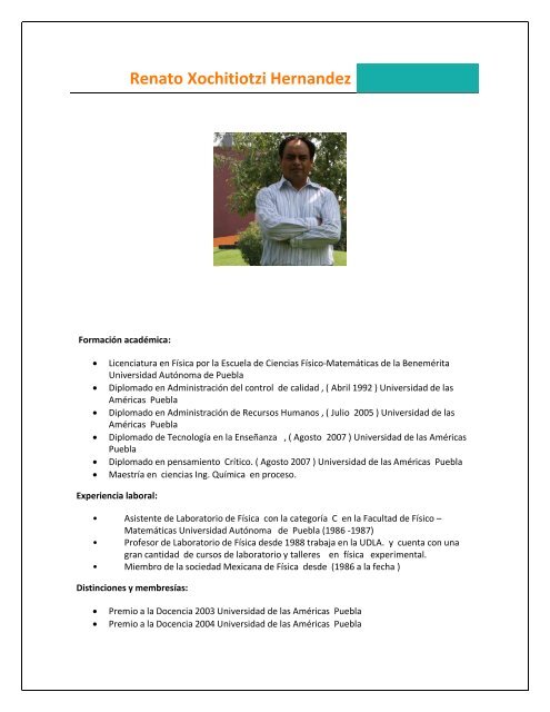 Renato Xochitiotzi Hernandez - web - Universidad de las AmÃ©ricas