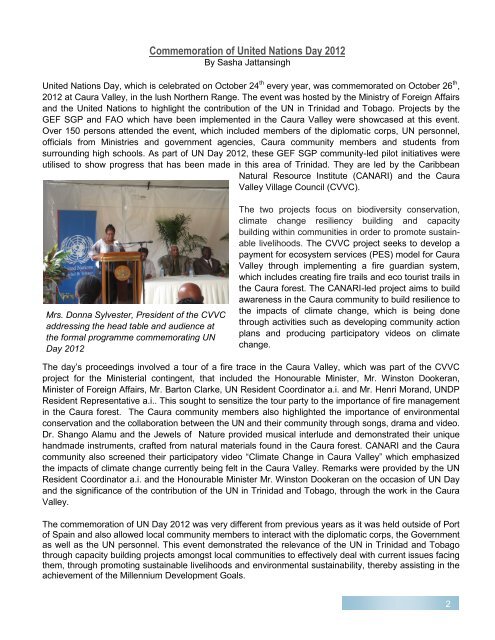 GEF Newsletter 4th Edition - UNDP Trinidad and Tobago