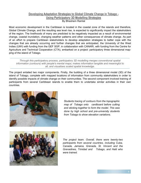 GEF Newsletter 4th Edition - UNDP Trinidad and Tobago