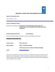 individual consultant procurement notice - UNDP Trinidad and Tobago