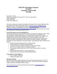 PAD 5701 Quantitative Analysis Fall 2012 Thursday, 5:30-8:15 PM ...