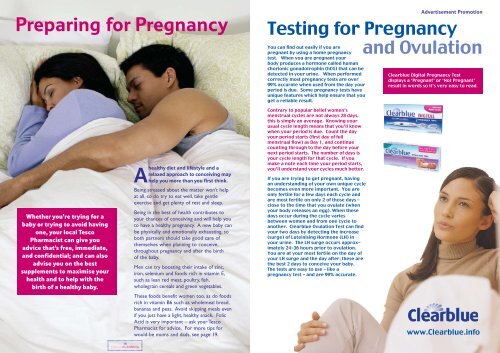Preparing for Pregnancy - Tesco