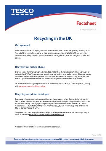 Factsheet - Tesco PLC