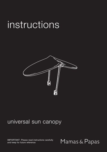 Universal Sun Canopy Instructions - Mamas & Papas