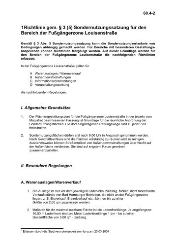 Richtlinie gem. § 3 (5) Sondernutzungssatzung für ... - Bad-Homburg