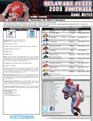 Game notes - Delaware State Athletics