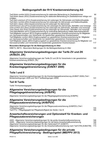 Bedingungsheft der R+V Krankenversicherung AG Gesamt ...