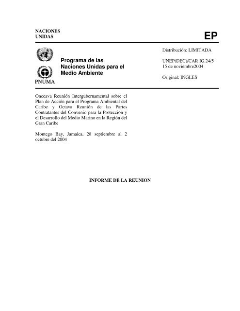 Programa de las Naciones Unidas para el Medio Ambiente