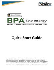 ComProbe BPA low energy Quick Start Guide - Frontline Test ...