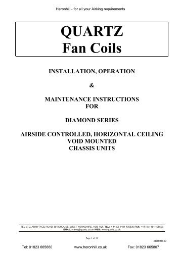 QUARTZ Fan Coils - Heronhill Air Conditioning Ltd